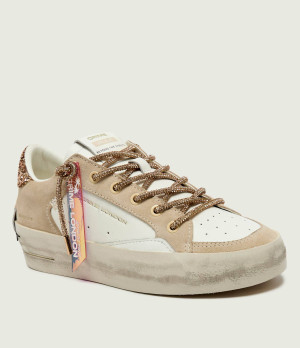 Crime London Skórzane sneakersy SK8 DELUXE WEDGE | zamsz
