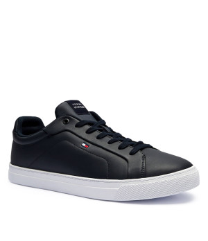 Tommy Hilfiger Skórzane sneakersy ICON COURT LTH FLAG ESS