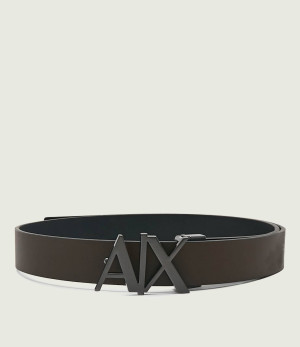 Armani Exchange Skórzany dwustronny pasek