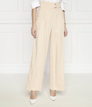 Marc Cain Lniane spodnie | flare fit