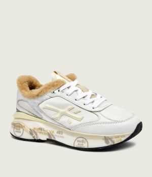 Premiata Skórzane sneakersy MOERUND | z dodatkiem wełny | shearling