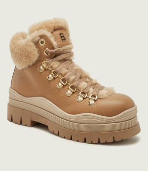 Bogner Skórzane trapery Arosa 9E | shearling | z dodatkiem wełny