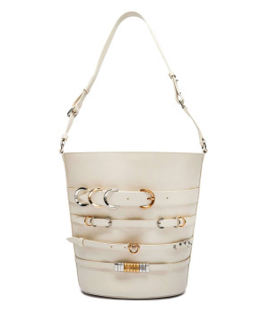 Pinko Skórzana torebka na ramię Belts Bucket