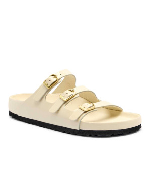 Birkenstock Skórzane klapki Florida D-Buckle | narrow fit