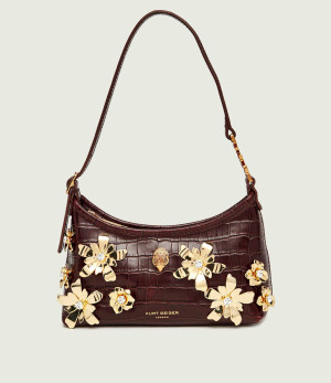 Kurt Geiger Skórzana torebka na ramię Sling Flowers