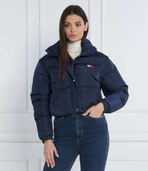 Tommy Jeans Puchowa kurtka 2w1 BADGE CROP VEST DOWN PUFFER | Cropped Fit