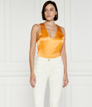 Patrizia Pepe Satynowy top | Regular Fit
