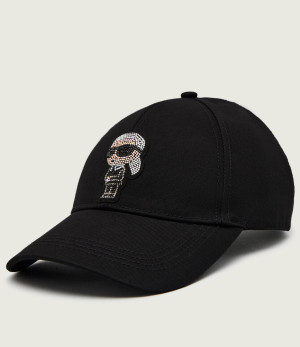 Karl Lagerfeld Bejsbolówka Ikon rhinestones