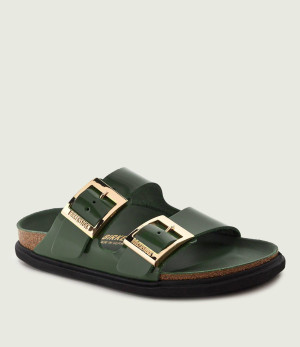 Birkenstock Skórzane klapki Arizona Droplet Buckle | narrow fit