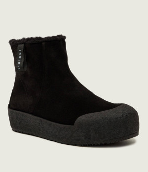 INUIKII Ocieplane botki na platformie CORTINA | shearling | zamsz