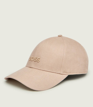 BOSS BLACK Lniana bejsbolówka Zed-LN