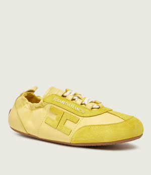 Elisabetta Franchi Skórzane sneakersy | zamsz