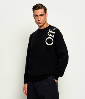 OFF-WHITE Wełniany sweter Vertical Bookish | Relaxed fit