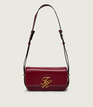 Tommy Hilfiger Skórzana torebka na ramię Script