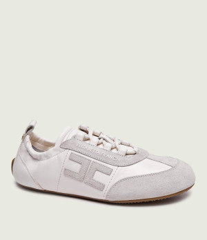 Elisabetta Franchi Skórzane sneakersy | zamsz