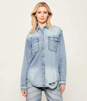 One Teaspoon Jeansowa koszula 25TH BIRTHDAY EVERYDAY | Oversize fit