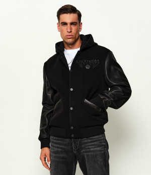 Philipp Plein Kurtka bomber | Regular Fit | z dodatkiem skóry