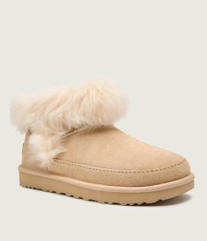 UGG Śniegowce W CLASSIC ULTRA MINI CHALET | shearling | zamsz