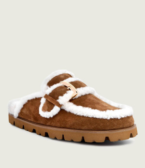 Marc Cain Skórzane obuwie domowe | shearling