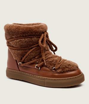 INUIKII Śniegowce Curly | skóra | shearling | wełna