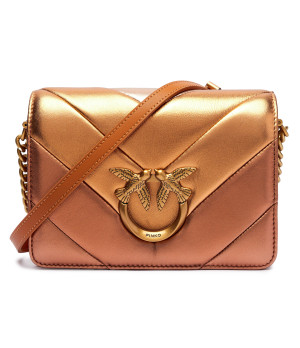 Pinko Skórzana torebka na ramię Love Click Mini Big Chevron