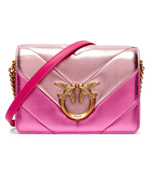 Pinko Skórzana torebka na ramię Love Click Mini Big Chevron