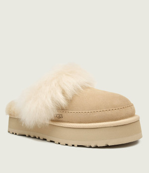 UGG Ocieplane mule W DISQUETTE CHALET| shearling | zamsz | z dodatkiem wełny