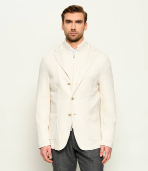 Eleventy Marynarka 2w1 | Slim Fit | z dodatkiem lnu