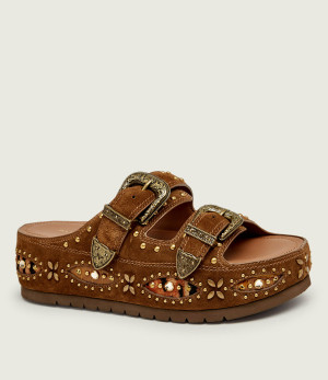 Kurt Geiger Klapki Western Buckle | zamsz