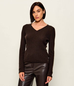 Marc Cain Wełniany sweter | Slim Fit | z dodatkiem kaszmiru