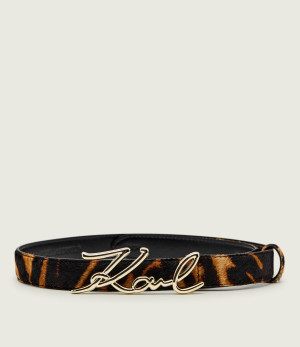 Karl Lagerfeld Skórzany pasek k/signature