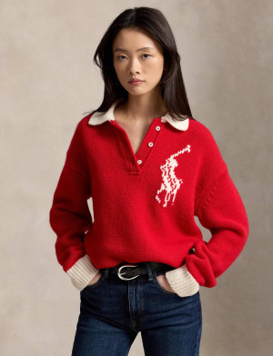 POLO RALPH LAUREN Wełniany sweter | Loose fit