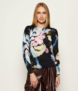 Desigual Sweter JERS_NENUFAR| DESIGUAL X MR. CHRISTIAN LACROIX | Regular Fit | z dodatkiem lnu
