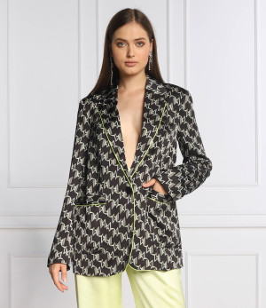 Karl Lagerfeld Satynowa marynarka MONOGRAM | Regular Fit