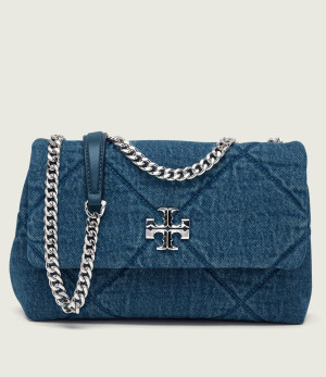 TORY BURCH Jeansowa torebka na ramię Kira Diamond