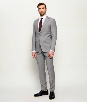 BOSS BLACK Wełniany garnitur H-Huge-2Pcs-253 | Slim Fit
