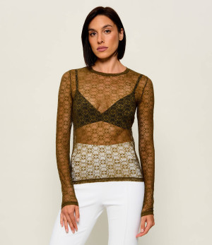 Pinko Koronkowa Bluzka Rover | Slim Fit
