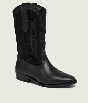 Zadig&Voltaire Skórzane kowbojki Western Wild | zamsz