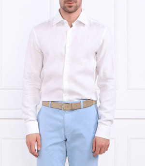 BOSS BLACK Lniana koszula H-HANK-kent-C1-214 | Slim Fit