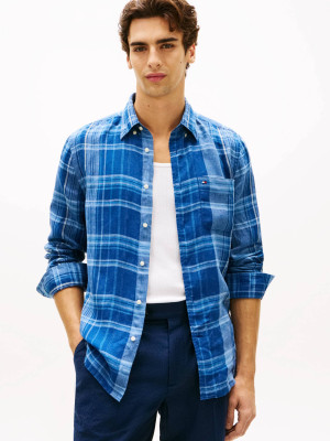 Tommy Hilfiger Lniana koszula SUMMER MADRAS | Regular Fit