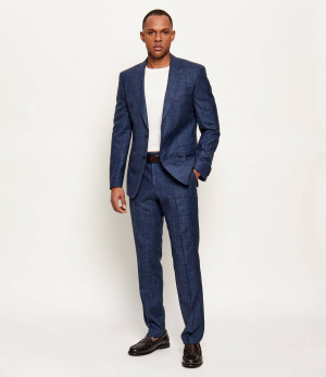 BOSS BLACK Wełniany garnitur H-Huge-2Pcs-B1-253 | Slim Fit | z dodatkiem jedwabiu