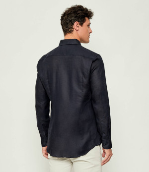 BOSS BLACK Lniana koszula H-HANK-kent-C1-214 | Slim Fit