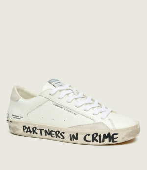 Crime London Skórzane sneakersy Distressed
