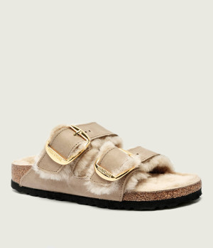 Birkenstock Skórzane klapki Arizona BB Shearling | narrow fit