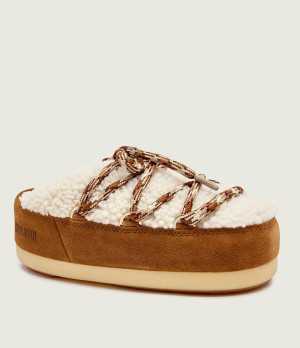 Moon Boot Ocieplane mule EVX |zamsz |z dodatkiem wełny | shearling