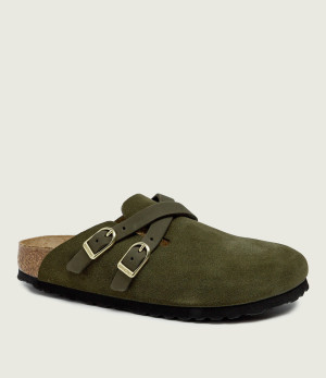 Birkenstock Mule Blair | zamsz | narrow fit | z dodatkiem skóry