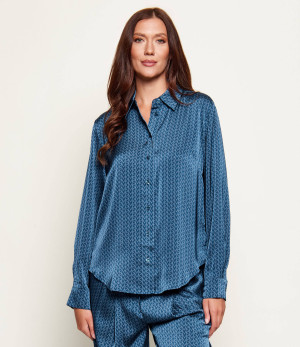 Michael Kors Satynowa koszula MK2000 | Relaxed fit