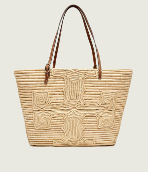TORY BURCH Shopperka + saszetka Ella | Tory Burch x Doum | z dodatkiem skóry