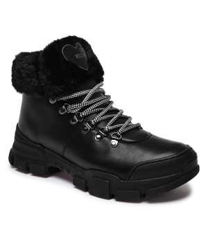 Love Moschino Skórzane trapery | shearling