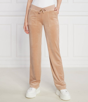 Juicy Couture Spodnie dresowe Del Ray Classic Velour Pant Pocket Design GOLD HW | Regular Fit